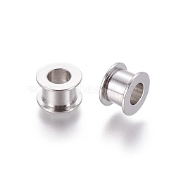 201 Stainless Steel European Bead Cores, Grommet for Polymer Clay Rhinestone Large Hole Beads Making, Stainless Steel Color, 8x5mm, Hole: 4mm(STAS-E464-22B-P)