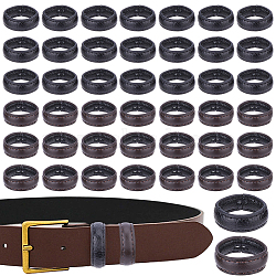 48Pcs 2 Styles PU Imitation Leather with Alloy Loop Keepers, Men's Belt Buckle Accessories, Ring, Mixed Color, 37~39.5x38x13.5~14mm, 24pcs/style(FIND-FH0017-34)