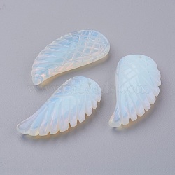 Opalite Pendants, Wing, 34~35x16~18x6.5~7.5mm, Hole: 1mm(G-E435-F-18)