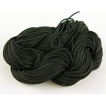 Nylon Thread, Nylon Jewelry Cord for Custom Woven Bracelets Making, Black, 1.5mm, 14m/batch
