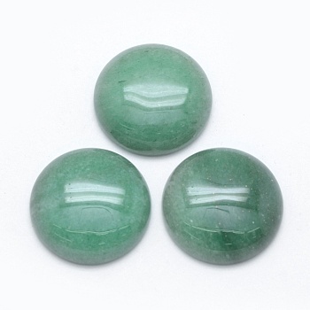 Natural Green Aventurine Cabochons, Half Round, 24.5~25x4~7mm