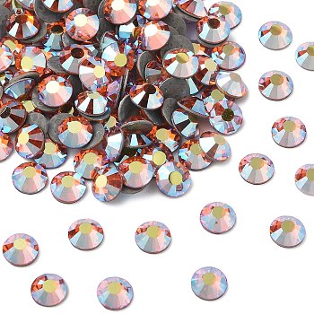 Preciosa&reg Crystal Hotfix Flatback Stones, Czech Crystal, Round(438 11 612 Chaton Rose VIVA 12 &reg), 90310 200 Sun AB, SS10(2.7~2.9mm)