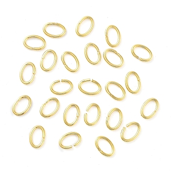 304 Stainless Steel Jump Rings, Closed Jump Rings, Oval, Real 18K Gold Plated, 4x6x0.8mm, Inner Diameter: 2.5x4.5mm