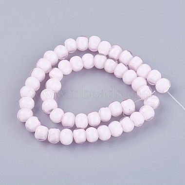 8mm Pink Rondelle Lampwork Beads
