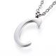 304 Stainless Steel Initial Pendant Necklaces(NJEW-P151-C-P)-1