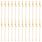 20 Sets Long-Lasting Plated Brass Chain Extender, with Lobster Claw Clasps and Bead Tips, Real 24K Gold Plated, 20mm, Extend Chain: 69mm, Bead Tips: 8x3.5mm, Inner: 3mm, Clasps: 12x6x2.5mm,(KK-UN0006-17)