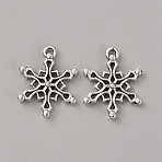 Alloy Pendants, Snowflake, Antique Silver, 19.5x15.5x1.5mm, Hole: 1mm(PALLOY-TAC0053-01A)