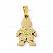 Vacuum Plating 304 Stainless Steel Pendants, Boy Charms, Golden, 19x12x1.5mm, Hole: 5.5x3mm(STAS-P315-08G)