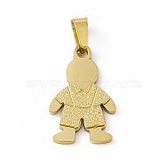 PVD Vacuum Plating 304 Stainless Steel Pendants, Boy Charms, Golden, 19x12x1.5mm, Hole: 5.5x3mm(STAS-P315-08G)