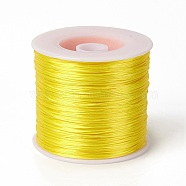 400M Flat Elastic Crystal String, Elastic Beading Thread, for Stretch Bracelet Making, Yellow, 0.2mm, 1mm wide, about 446.81 Yards(400m)/Roll(NWIR-F011-03D)