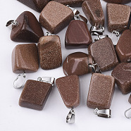 Synthetic Goldstone Pendants, with Stainless Steel Snap On Bails, Nuggets, 15~35x10~20x5~15mm, Hole: 3x7.5mm(G-Q996-20)