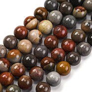 Natural Picture Jasper Beads Strands, Round, 10mm, Hole: 0.7mm, about 37pcs/strand, 15.04''(38.2cm)(G-H037-A01-03)