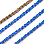 Braided PU Leather Cords, for Bracelet Necklace Jewelry Making, Blue, 5x2mm, about 54.68 yards(50m)/bundle(LC-S018-10F)