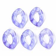 Transparent Acrylic Linking Rings, Quick Link Connectors, for Curb Chains Making, Frosted, Twist, Lilac, 30x21x6mm, Inner Diameter: 16x8mm(OACR-S036-001B-K10)