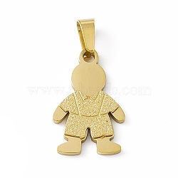 PVD Vacuum Plating 304 Stainless Steel Pendants, Boy Charms, Golden, 19x12x1.5mm, Hole: 5.5x3mm(STAS-P315-08G)