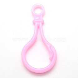 Bulb Shaped Plastic Lobster Keychain Clasp Findings, Pink, 51x25x3mm(KEYC-A022-05)