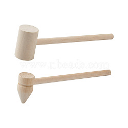 Wood Hammers, For Jewelry Tools, Floral White, 20pcs(WOOD-TA0001-42)
