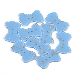 2-Hole Cellulose Acetate(Resin) Buttons, Bowknot, LightSkyBlue, 25x15.5x2.5mm, Hole: 2mm(BUTT-S023-14A-05)