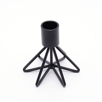 Iron Candle Holder, Perfect Home Party Decoration, Column, Electrophoresis Black, 75x85x80mm