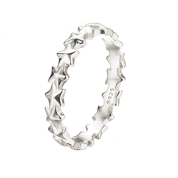 S925 Sterling Silver 3D Star Ring Simple Elegant Versatile Ring