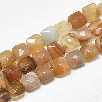 Natural Carnelian Beads Strands, Faceted, Square, 8~8.5x8~8.5x5mm, Hole: 1mm, about 25pcs/strand, 8.0''