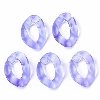 Transparent Acrylic Linking Rings, Quick Link Connectors, for Curb Chains Making, Frosted, Twist, Lilac, 30x21x6mm, Inner Diameter: 16x8mm