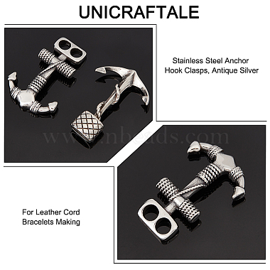 unicraftale 4шт. 2 стили 304 анкерные застежки-крючки из нержавеющей стали(STAS-UN0047-10)-5