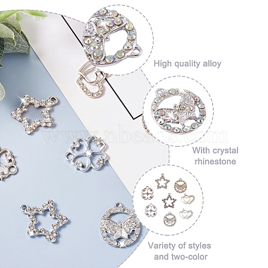 Spritewelry 32Pcs 8 Style UV Plated Alloy Pendants(FIND-SW0001-16)-3