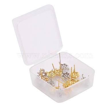 8 Pairs Brass Micro Pave Clear Cubic Zirconia Stud Earring Findings(KK-ZZ0001-08-RS)-7