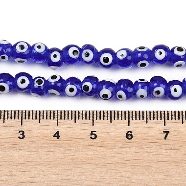 Handmade Evil Eye Lampwork Beads Strands(LAMP-Z021-01B)-4