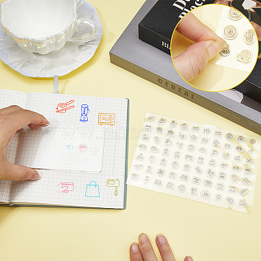 Daily Theme Transparent Silicone Stamps Set(DIY-WH0028-69B)-3