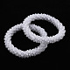 Bracelets extensibles en perles de verre opaque facettées plaquées couleur ab(BJEW-S144-003D-12)-1