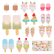 50Pcs 10 Styles Opaque Resin Decoden Cabochons, Imitation Food, Ice Cream Mix-shaped, Mixed Color, 18~52.5x10~20x1.4~9mm, 5pcs/style(CRES-SC0002-43)