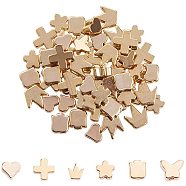 Brass Beads, Mixed Shapes, Golden, Packaging Box: 5.4x5.3x2cm(KK-PH0034-67G)