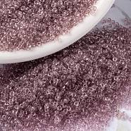 MIYUKI Round Rocailles Beads, Japanese Seed Beads, (RR142L) Transparent Light Amethyst, 15/0, 1.5mm, Hole: 0.7mm, about 5555pcs/bottle, 10g/bottle(SEED-JP0010-RR142L)