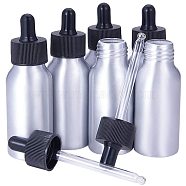 50ml Aluminium Empty Dropper Bottles, with PP Plastic Screw Lid, for Essential Oils Aromatherapy Lab Chemicals, Black, 10.8x3.5cm, Capacity: 50ml, 6pcs/box(MRMJ-PH0001-18)