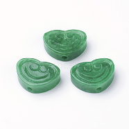 Natural Myanmar Jade/Burmese Jade Beads, Dyed, Heart, 13x18x5.5mm, Hole: 2mm(G-E418-08)