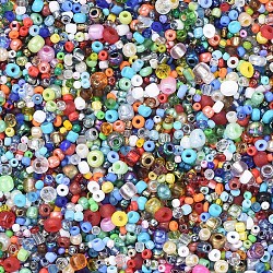 Glass Seed Beads, Mixed Shape and Mixed Size, Colorful, 2x2x2mm, Hole: 1mm(MACR-S139-2)