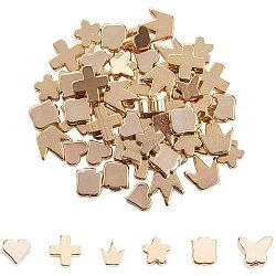 Brass Beads, Mixed Shapes, Golden, Packaging Box: 5.4x5.3x2cm(KK-PH0034-67G)