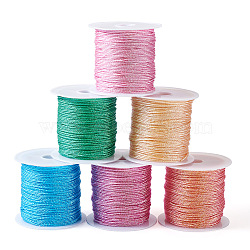 6 Rolls 6 Colors 12-Ply Round Polyseter Cords, Garment Accessories, Mixed Color, 0.8mm, about 24.06 Yards(22m)/roll, 1 roll/color(OCOR-CF0001-01)