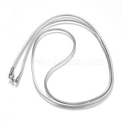 304 Stainless Steel Snake Chain Necklaces, with Lobster Claw Clasps, Stainless Steel Color, 29.5 inch(75cm), 2mm(NJEW-G271-04P)