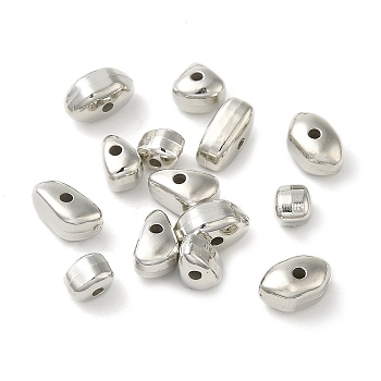 CCB Plastic Beads, Nugget, Platinum, 5~8.5x4~5x4~4.5mm, Hole: 1.4mm