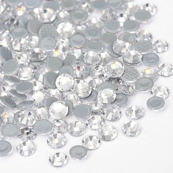 Glass Hotfix Rhinestone, Grade AA, Flat Back & Faceted, Half Round, Crystal, SS30, 6.3~6.5mm, about 288pcs/bag