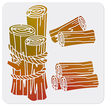 PET Hollow Out Drawing Painting Stencils, for DIY Scrapbook, Photo Album, Wood Grain Pattern, 300x300mm