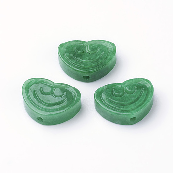 Natural Myanmar Jade/Burmese Jade Beads, Dyed, Heart, 13x18x5.5mm, Hole: 2mm
