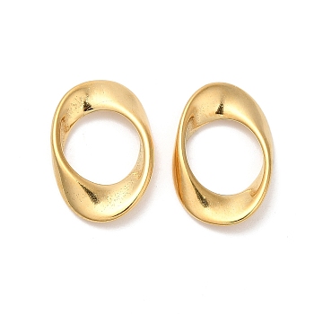 304 Stainless Steel Linking Rings, Twisted Oval, Real 18K Gold Plated, 20.5x13.5x3mm, Inner Diameter: 11x10.5mm