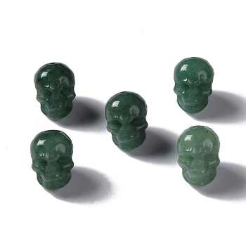 Natural Green Aventurine Beads, Skull, 13x10x11.5mm, Hole: 1mm