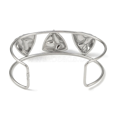 Non-Tarnish 304 Stainless Steel Wide Textured Open Cuff Bangles(BJEW-Q348-05P-04)-3