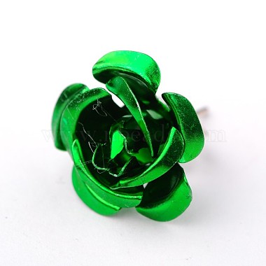 Stylish Aluminum Iron Rose Flower Stud Earrings(EJEW-PJE752)-2