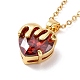 Ожерелье с кулоном в виде сердца из кубического циркония с 304 цепочкой из нержавеющей стали для женщин(NJEW-H164-01A)-2